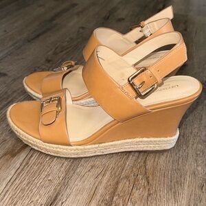 Liz Claiborne • Marley Wedge Memory Foam Buckle Sandals